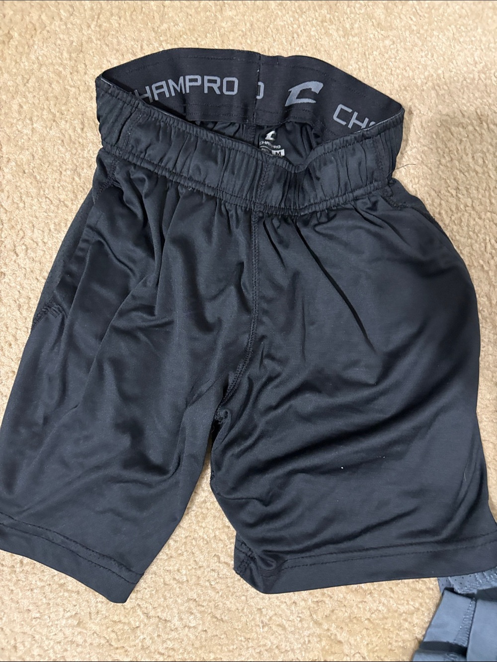 Youth Boys Black and Grey Champro Athletic Shorts